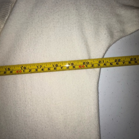 Cream Cowl Neck Sweater with Asymmetrical Ruffle - Picture 13 of 13